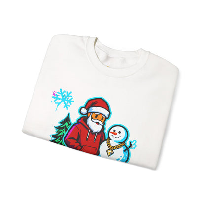 North Pole Trap House Sweatshirt - Funny Santa Christmas Crewneck | Loom Noir