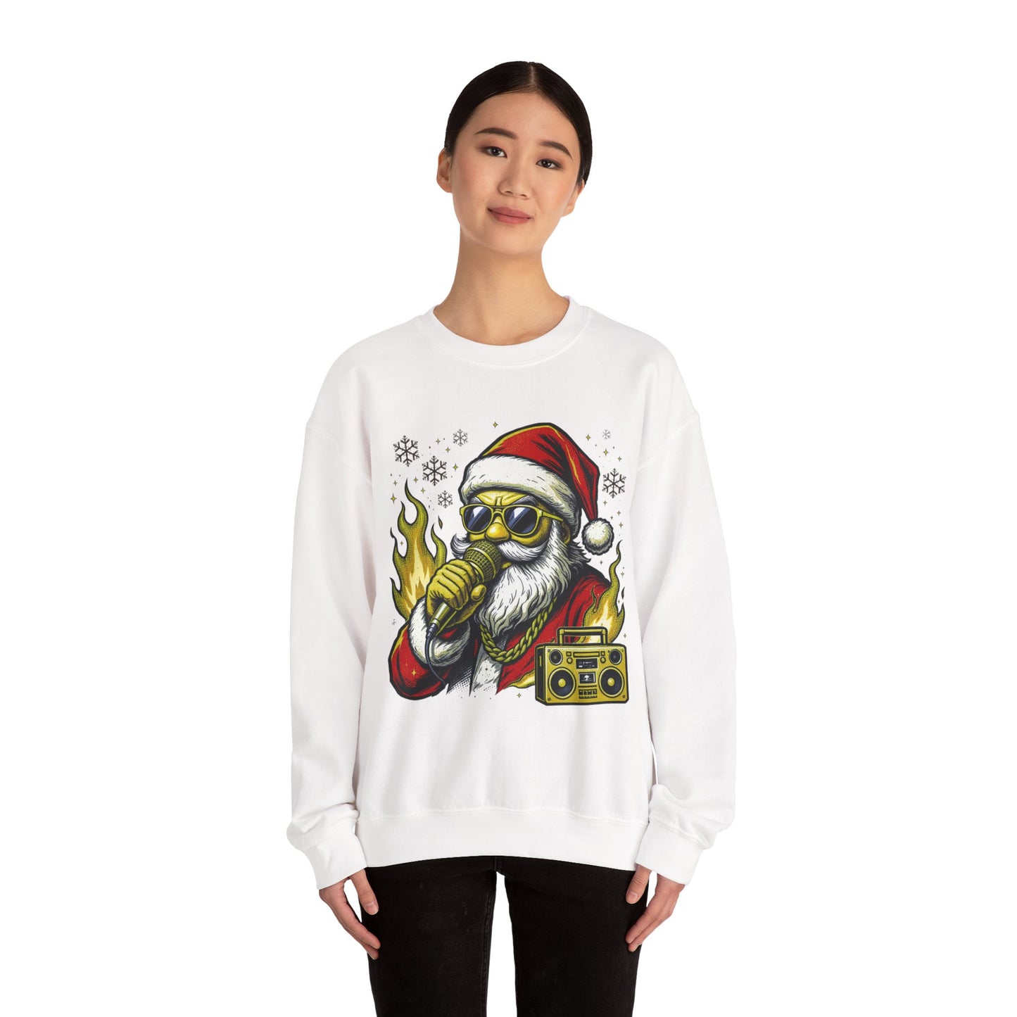 Santa Rapper Holiday Sweatshirt - Hip Hop Christmas Crewneck | Loom Noir