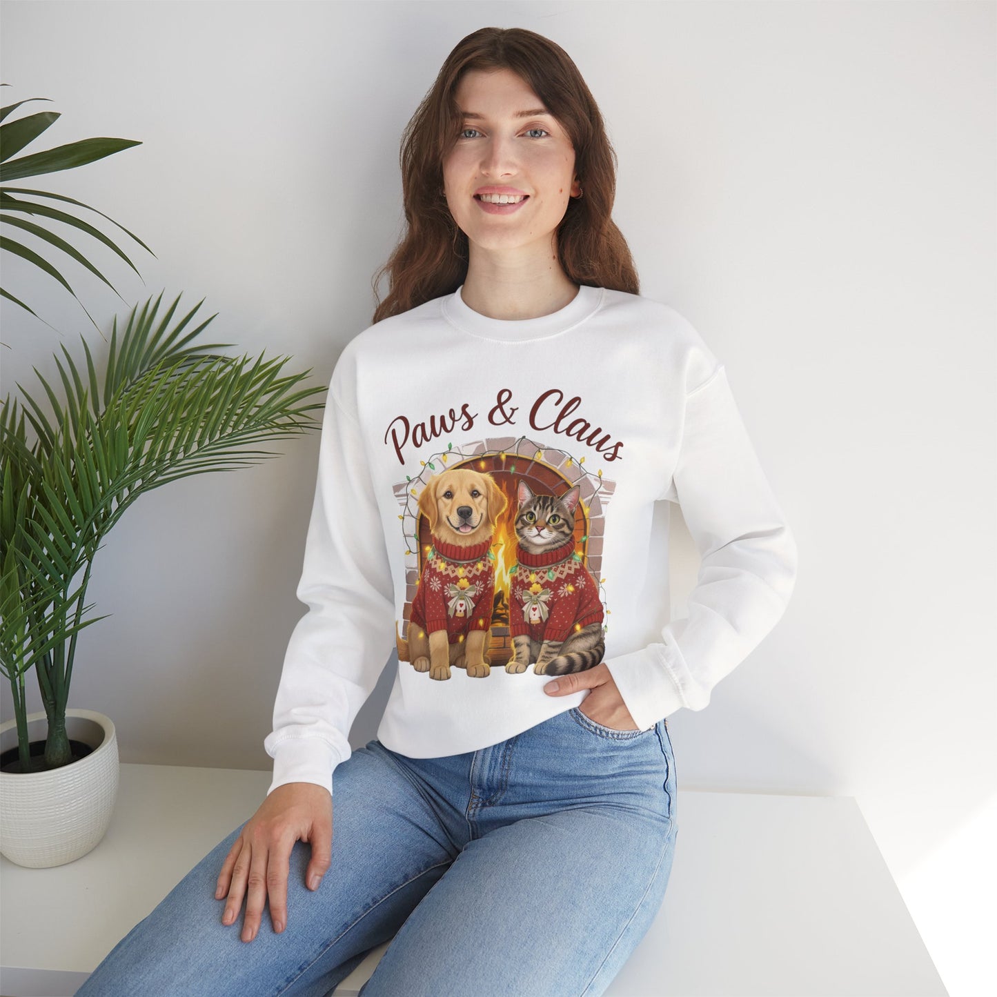Christmas Paws & Claus Sweatshirt - Holiday Pet Lover Gift | Loom Noir