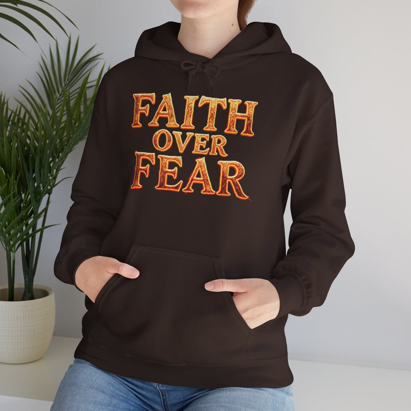 Faith Over Fear Hoodie Pullover - Christian Streetwear | Loom Noir