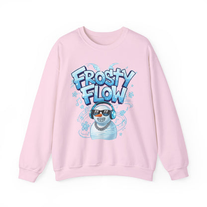 Frosty Flow Sweatshirt - Cool Snowman Graphic Crewneck | Loom Noir