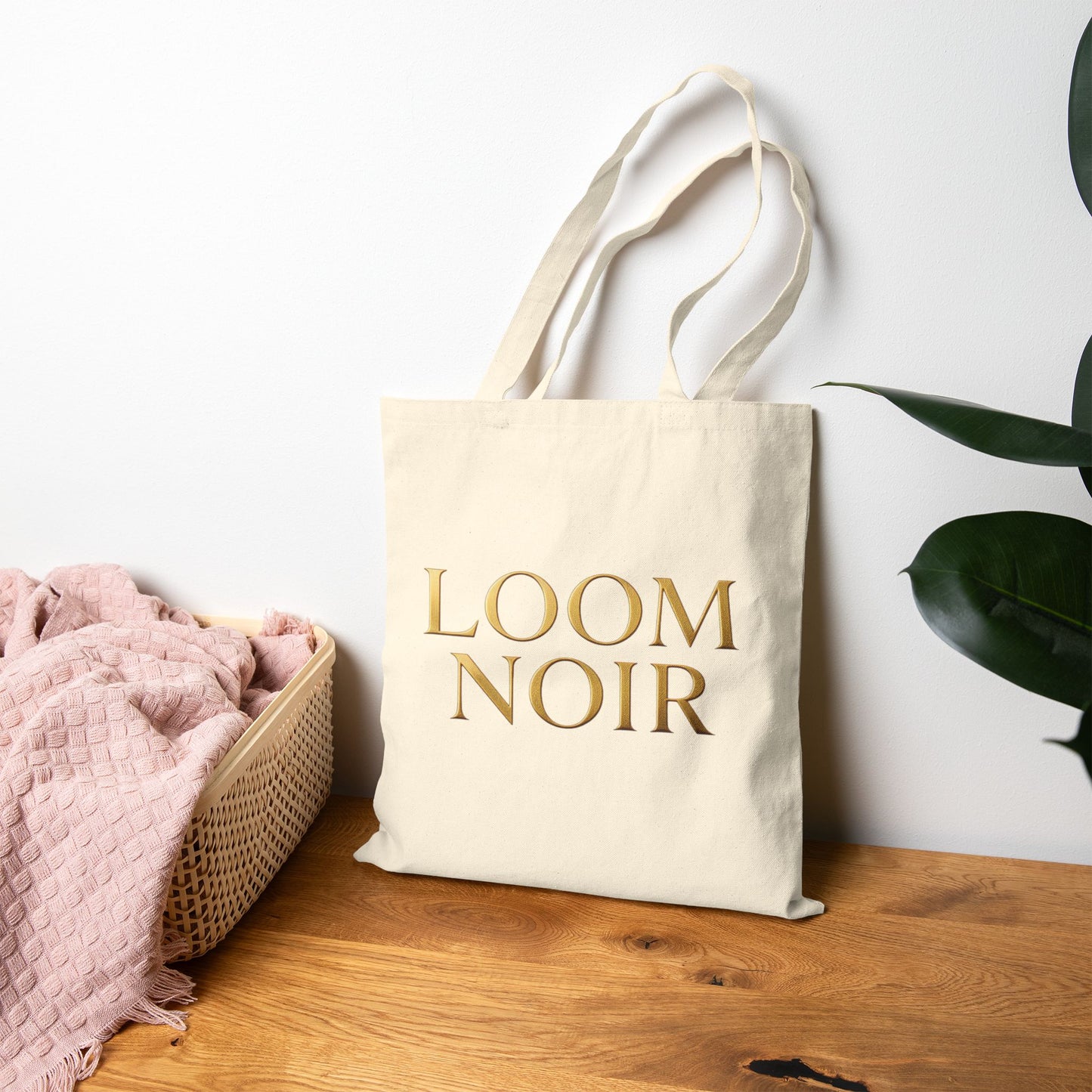 Loom Noir Tote Bag - Canvas Market Shopping Bag | Loom Noir