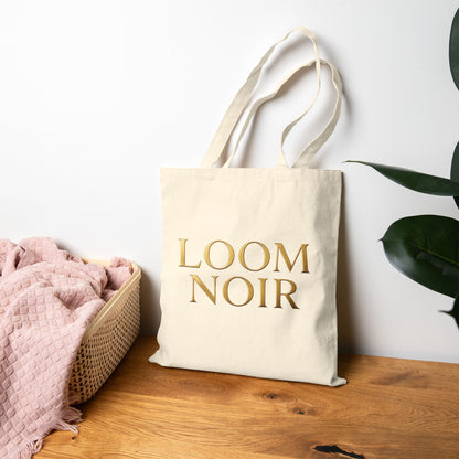 Loom Noir Tote Bag - Canvas Market Shopping Bag | Loom Noir