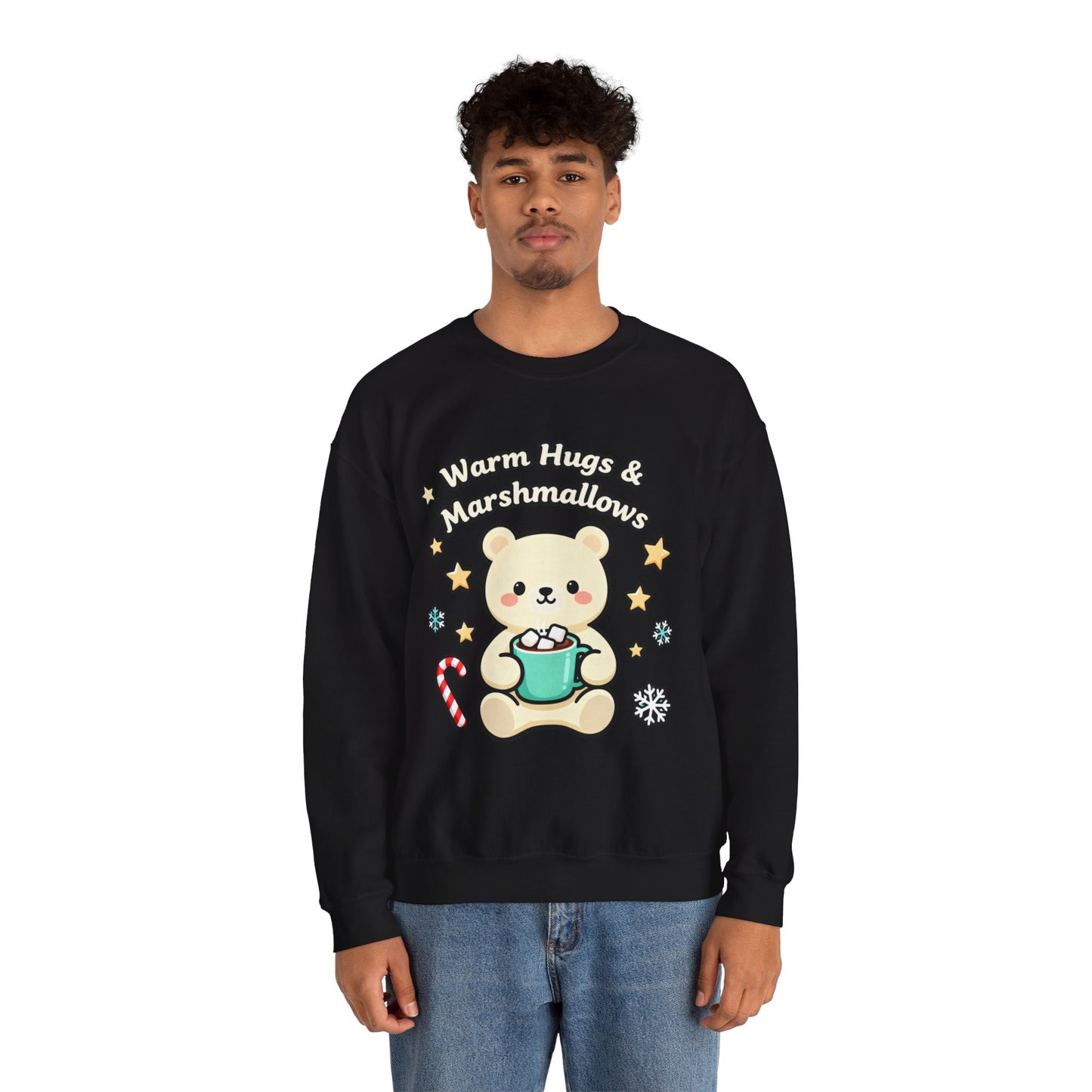 Cute Bear Hot Cocoa Sweatshirt - Warm Hugs & Marshmallows | Loom Noir
