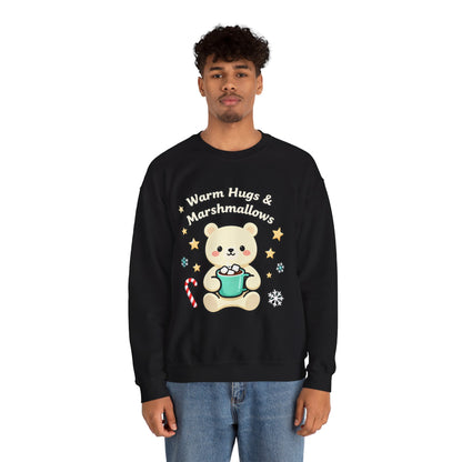 Cute Bear Hot Cocoa Sweatshirt - Warm Hugs & Marshmallows | Loom Noir