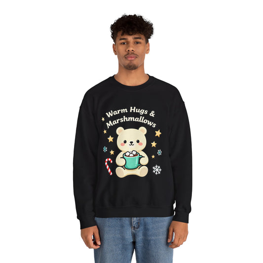 Cute Bear Hot Cocoa Sweatshirt - Warm Hugs & Marshmallows | Loom Noir