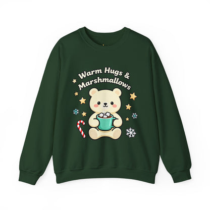 Cute Bear Hot Cocoa Sweatshirt - Warm Hugs & Marshmallows | Loom Noir