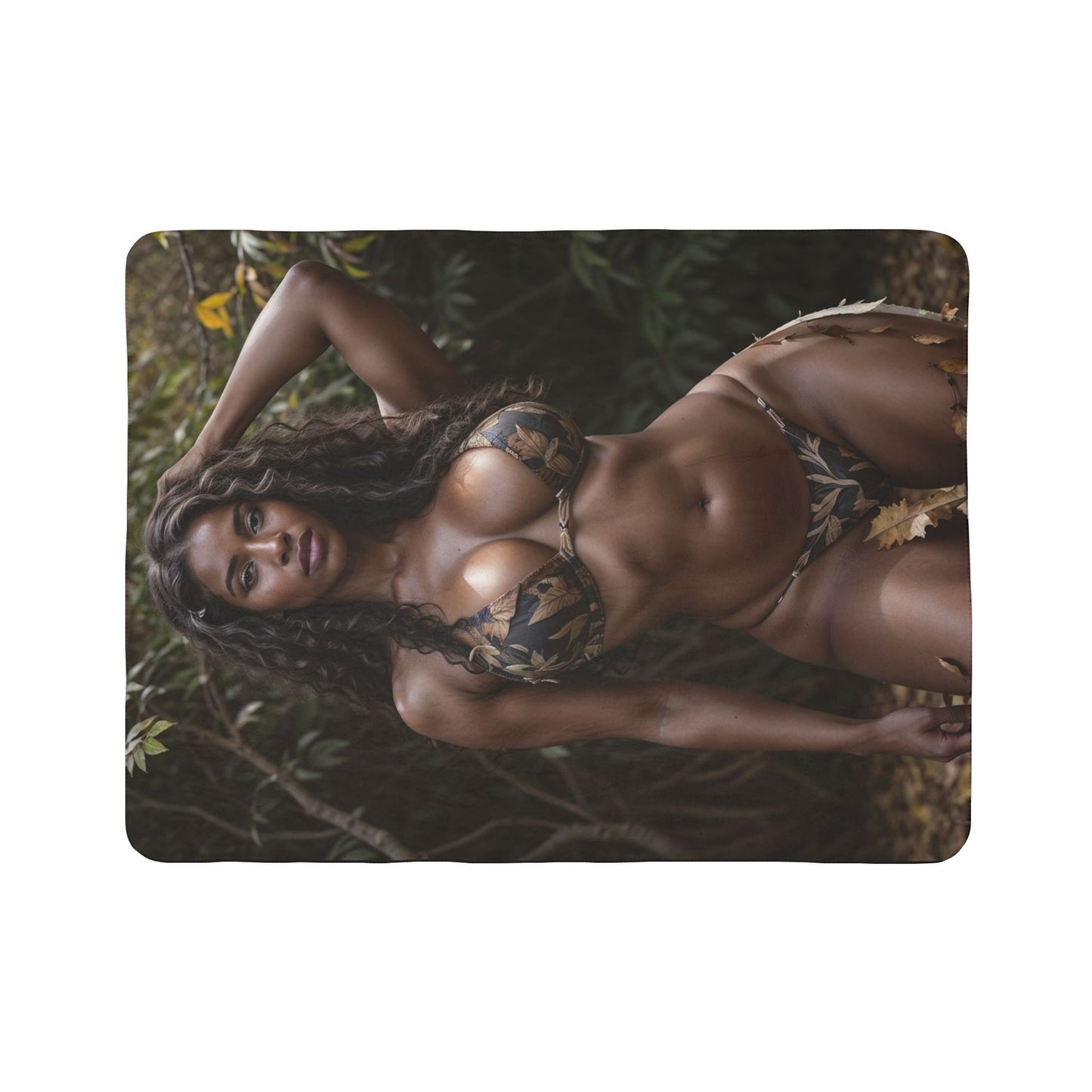 Tropical Bikini Photo Print Sherpa Blanket | Cozy Fleece Throw