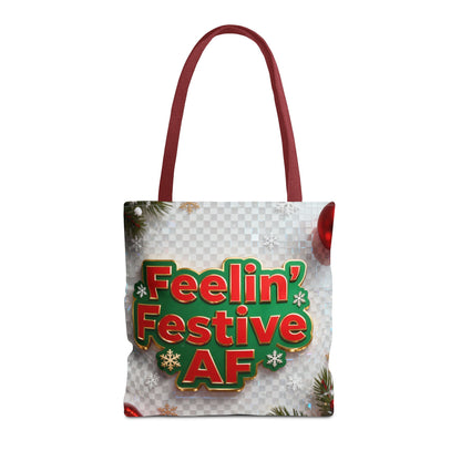 Feelin' Festive AF Tote Bag - Holiday Shopping Bag | Loom Noir