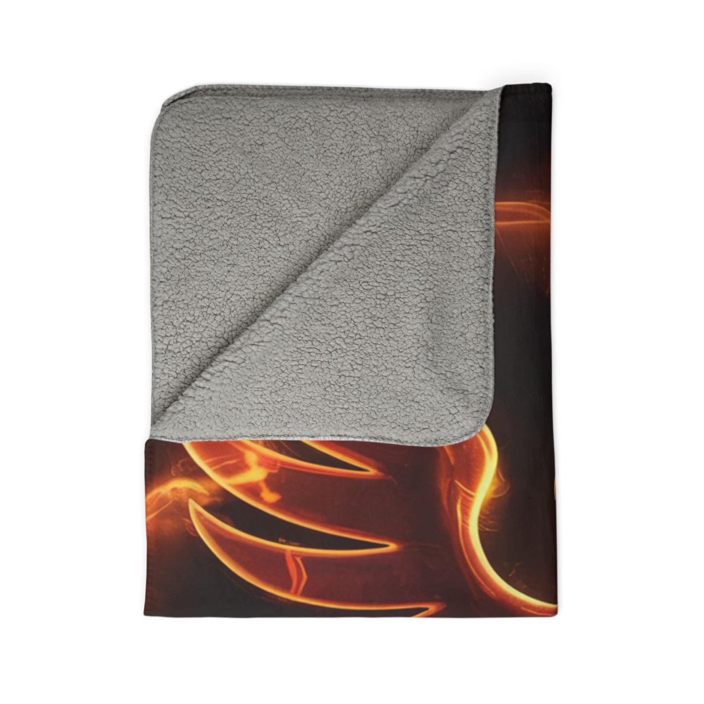 Phoenix Flame Sherpa Blanket | Fiery Mythical Bird Fleece Throw