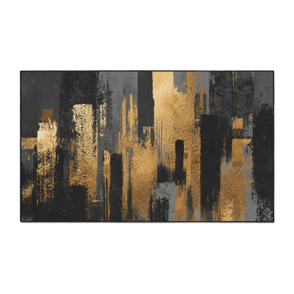 Abstract Industrial Heavy-Duty Floor Mat — Modern Geometric Entrance Rug | Loom Noir