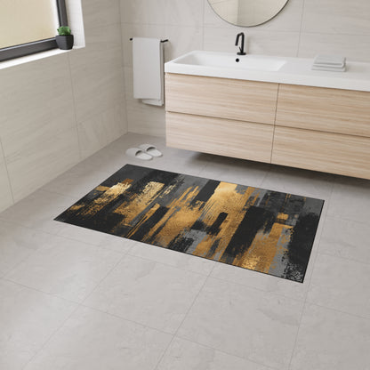 Abstract Industrial Heavy-Duty Floor Mat — Modern Geometric Entrance Rug | Loom Noir