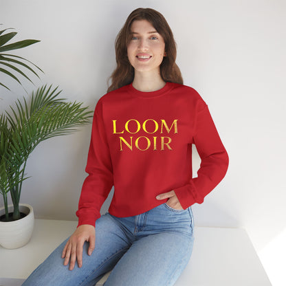 Gothic Gold Script Crewneck - Loom Noir Streetwear Sweatshirt