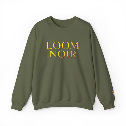 Gothic Gold Script Crewneck - Loom Noir Streetwear Sweatshirt