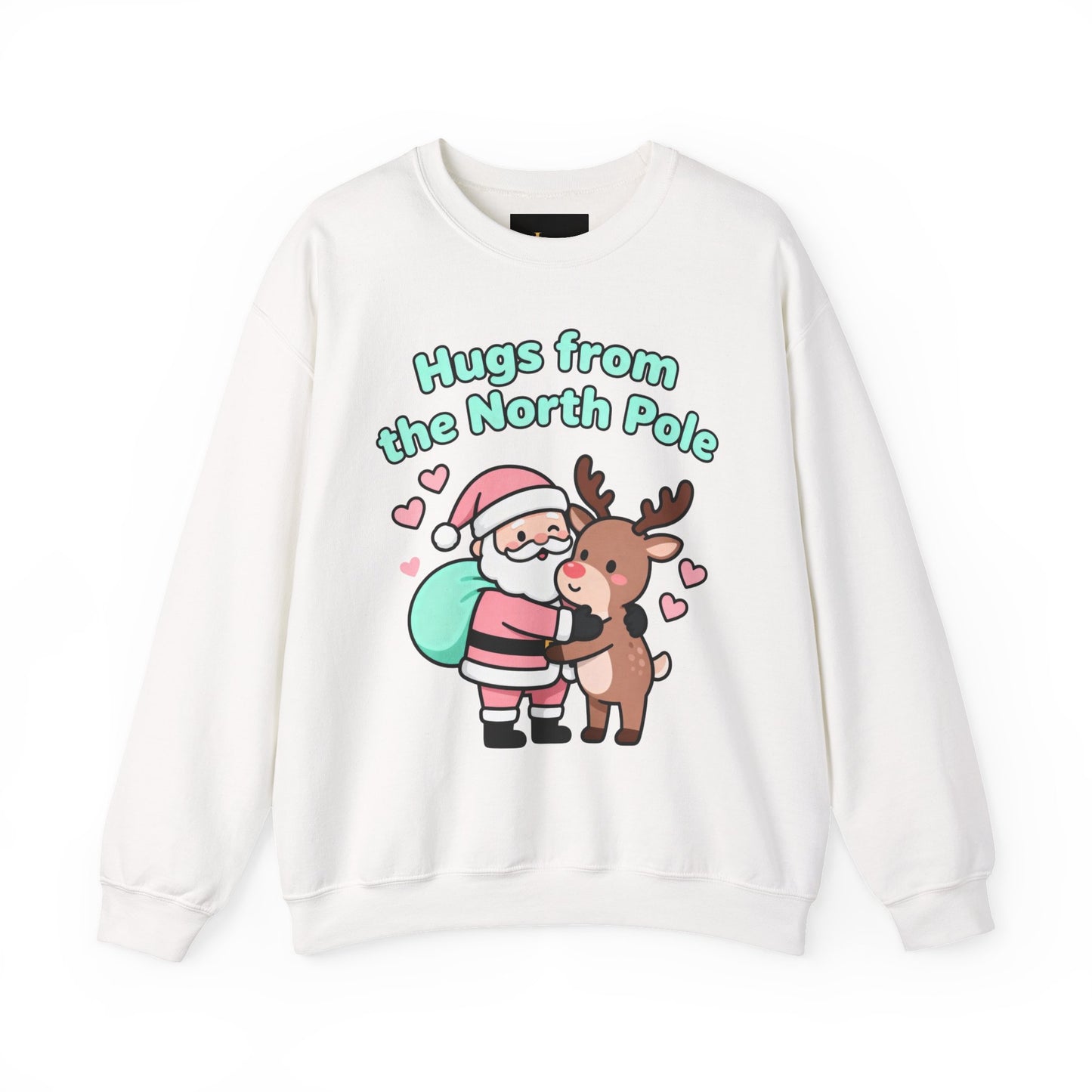 Christmas Sweatshirt Santa & Reindeer - Holiday Crewneck | Loom Noir