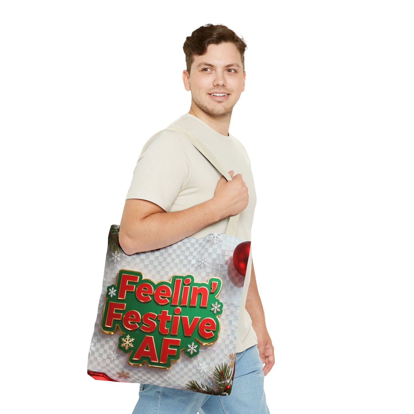 Feelin' Festive AF Tote Bag - Holiday Shopping Bag | Loom Noir