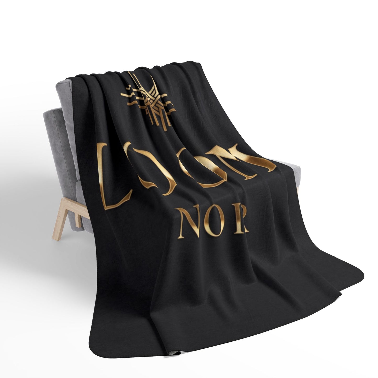Loom Noir Sherpa Blanket | Luxurious Black & Gold Plush Throw