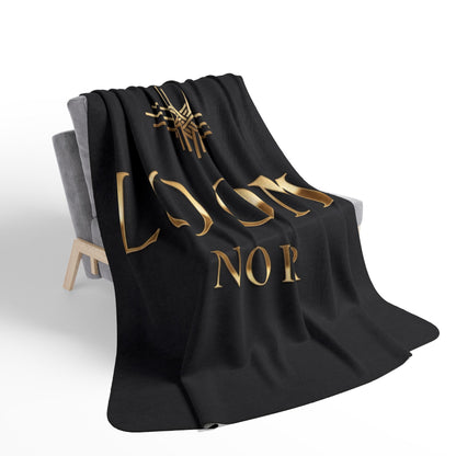 Loom Noir Sherpa Blanket | Luxurious Black & Gold Plush Throw