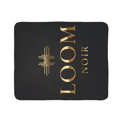 Loom Noir Sherpa Blanket | Luxurious Black & Gold Plush Throw