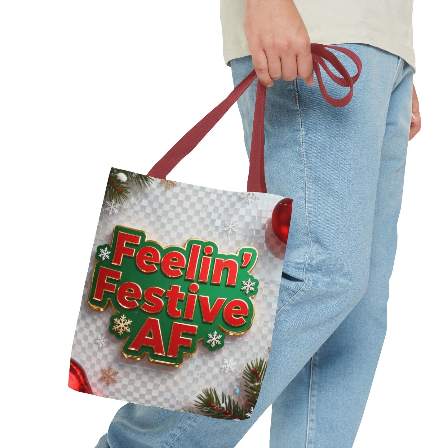 Feelin' Festive AF Tote Bag - Holiday Shopping Bag | Loom Noir
