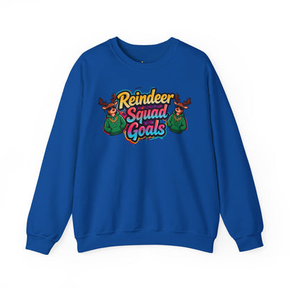 Reindeer Squad Goals Sweatshirt - Funny Christmas Crewneck | Loom Noir
