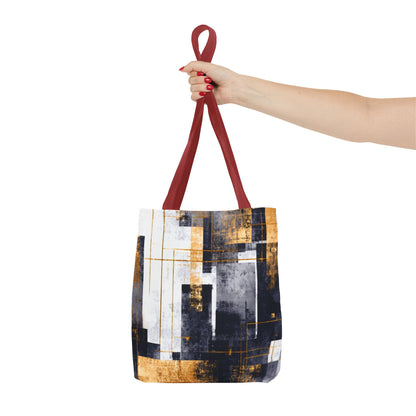 Modern Gold & Navy Tote Bag - Stylish Shopping Bag | Loom Noir