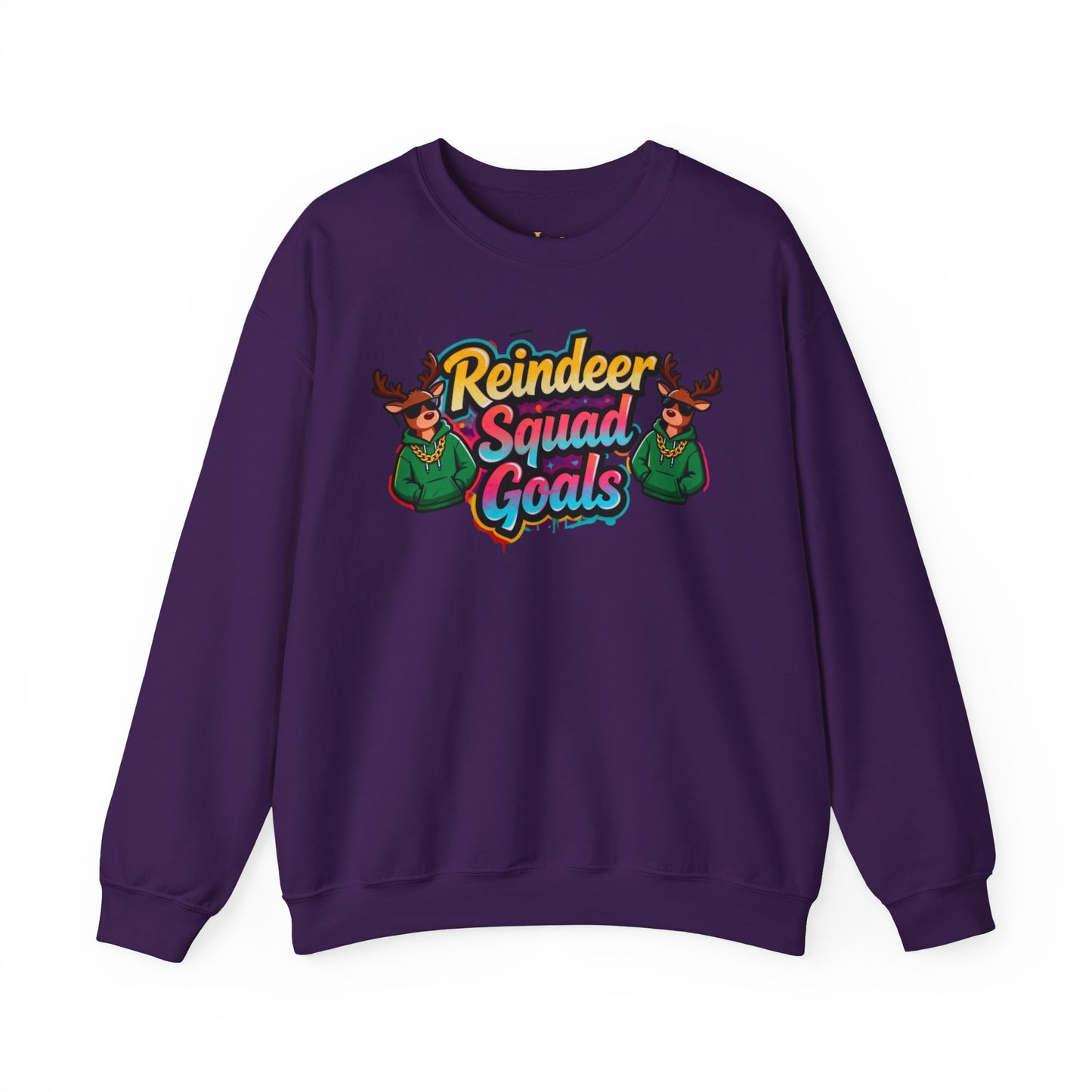 Reindeer Squad Goals Sweatshirt - Funny Christmas Crewneck | Loom Noir