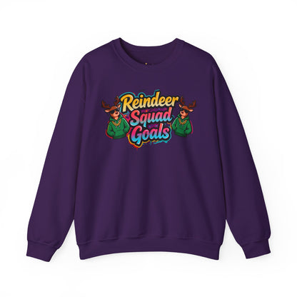 Reindeer Squad Goals Sweatshirt - Funny Christmas Crewneck | Loom Noir