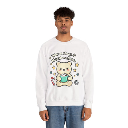 Cute Bear Hot Cocoa Sweatshirt - Warm Hugs & Marshmallows | Loom Noir