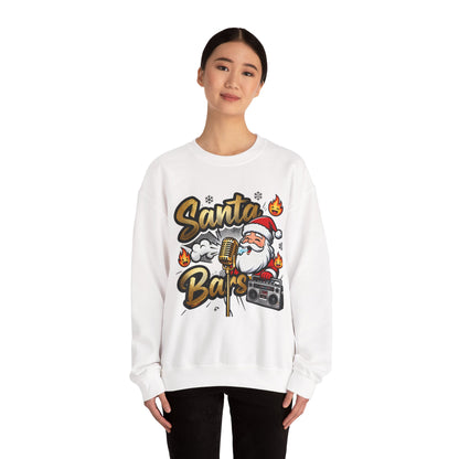 Santa Bars Sweatshirt - Funny Christmas Rap Crewneck | Loom Noir