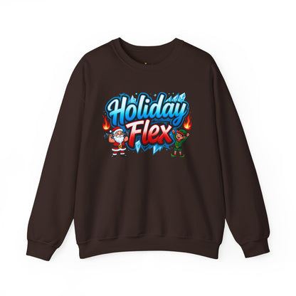 Holiday Flex Santa & Elf Sweatshirt - Funny Christmas Crewneck | Loom Noir