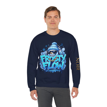 Frosty Flow Sweatshirt - Unisex Snowman Crewneck | Loom Noir