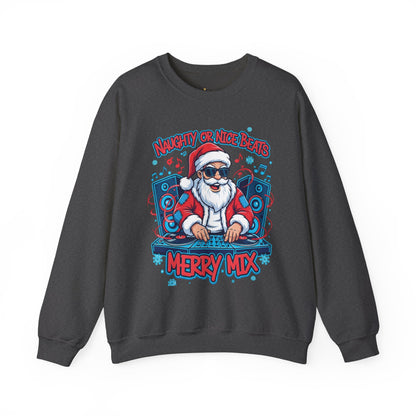 DJ Santa Merry Mix Sweatshirt - Naughty or Nice Beats Christmas | Loom Noir