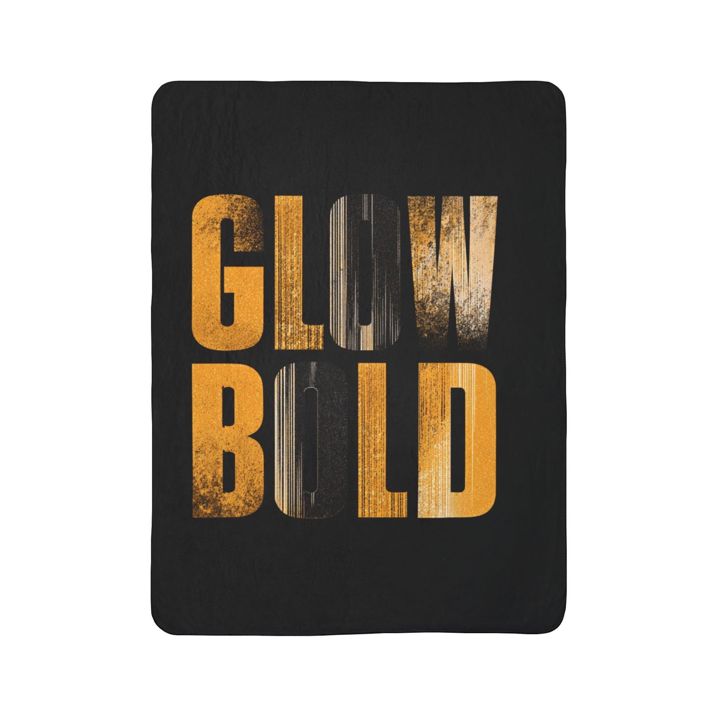 Glow Bold Sherpa Blanket | Vintage Gold Typography Throw