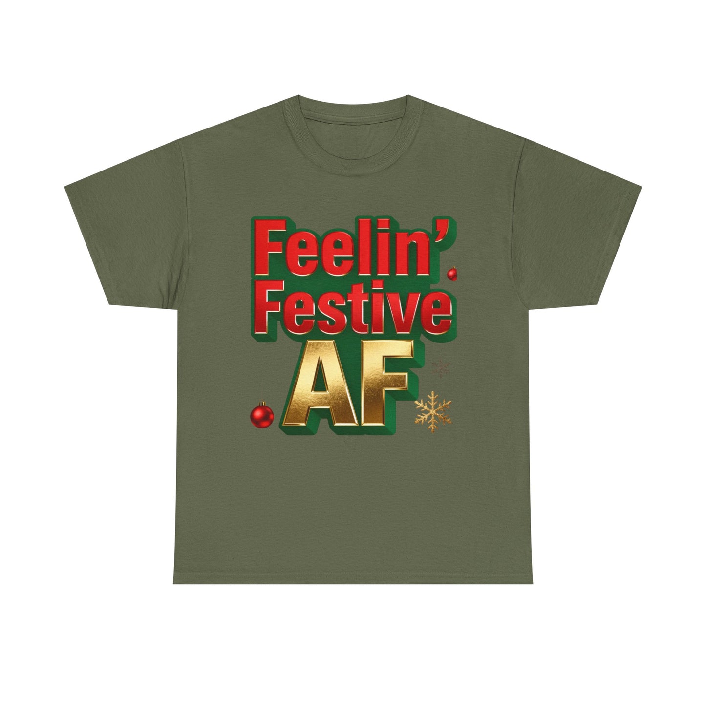 Festive AF Unisex T-Shirt - Funny Christmas Tee | Loom Noir