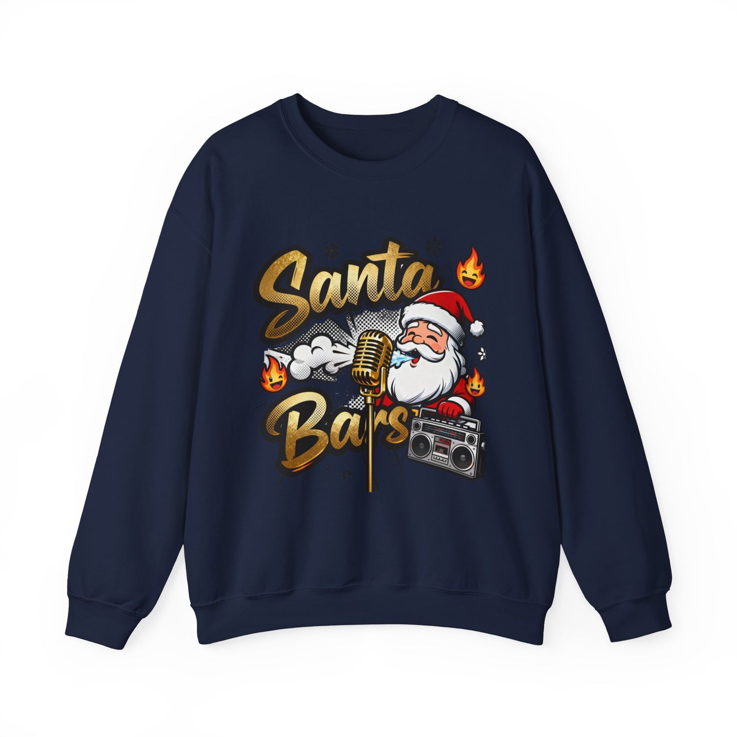 Santa Bars Sweatshirt - Funny Christmas Rap Crewneck | Loom Noir