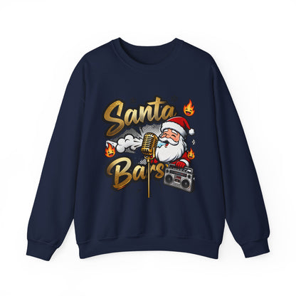 Santa Bars Sweatshirt - Funny Christmas Rap Crewneck | Loom Noir