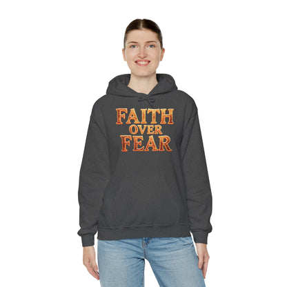 Faith Over Fear Hoodie Pullover - Christian Streetwear | Loom Noir