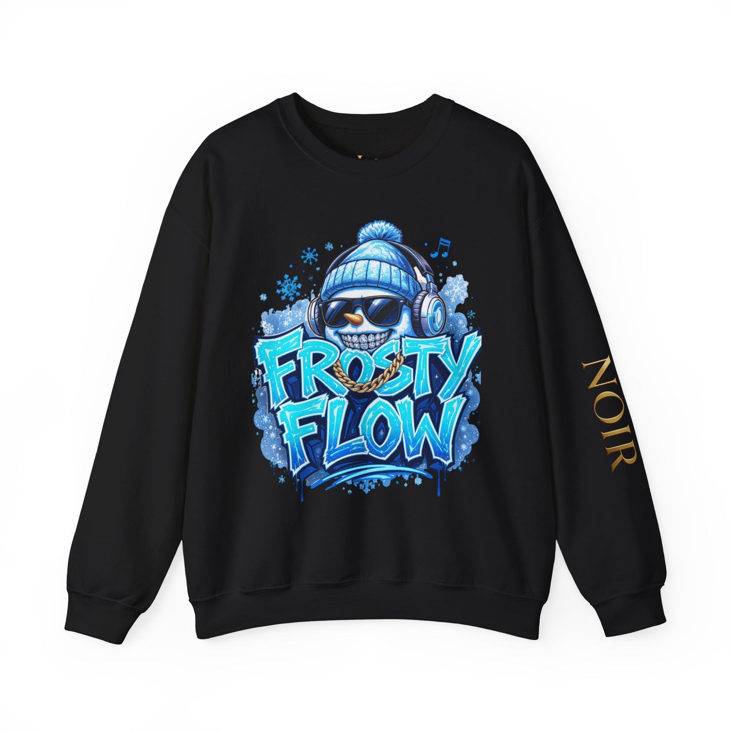 Frosty Flow Sweatshirt - Unisex Snowman Crewneck | Loom Noir