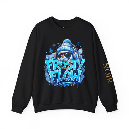 Frosty Flow Sweatshirt - Unisex Snowman Crewneck | Loom Noir