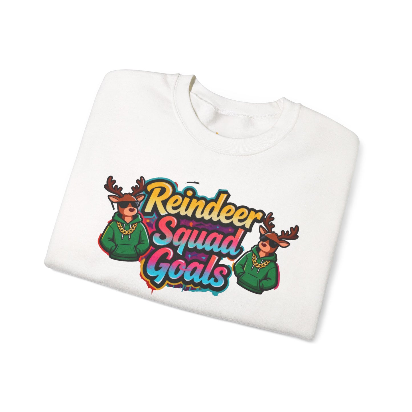 Reindeer Squad Goals Sweatshirt - Funny Christmas Crewneck | Loom Noir