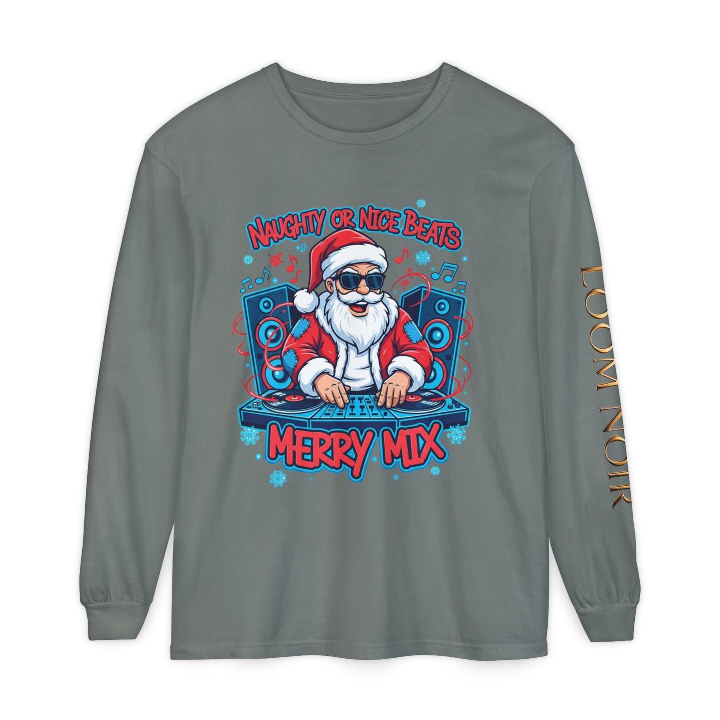 DJ Santa Long Sleeve Shirt | Naughty or Nice Beats Christmas Tee