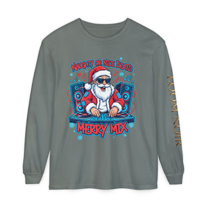 DJ Santa Long Sleeve Shirt | Naughty or Nice Beats Christmas Tee