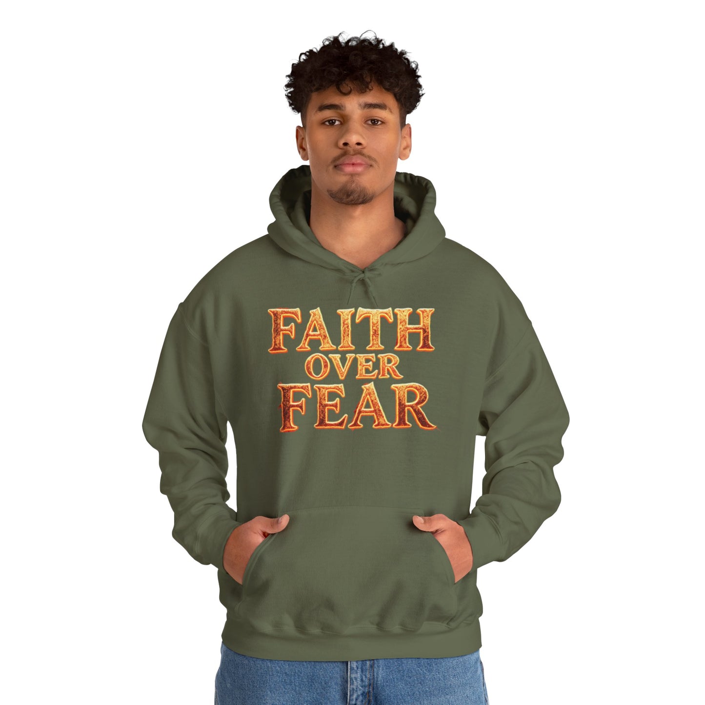 Faith Over Fear Hoodie Pullover - Christian Streetwear | Loom Noir