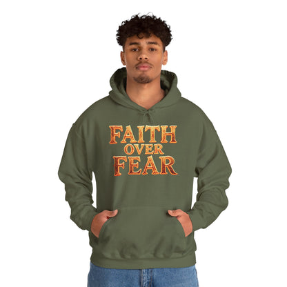 Faith Over Fear Hoodie Pullover - Christian Streetwear | Loom Noir