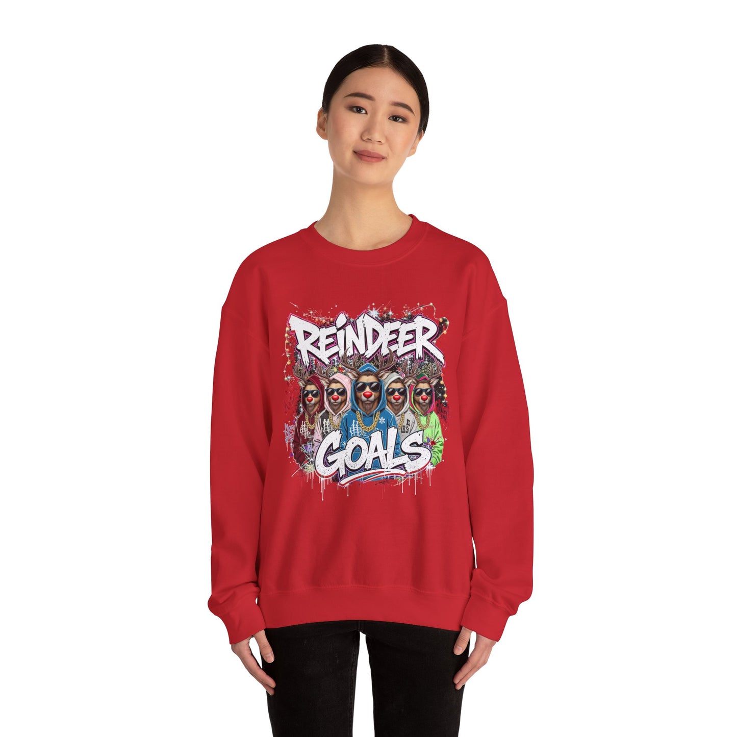 Reindeer Goals Sweatshirt - Funny Christmas Holiday Crewneck | Loom Noir