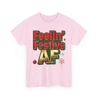 Festive AF Unisex T-Shirt - Funny Christmas Tee | Loom Noir