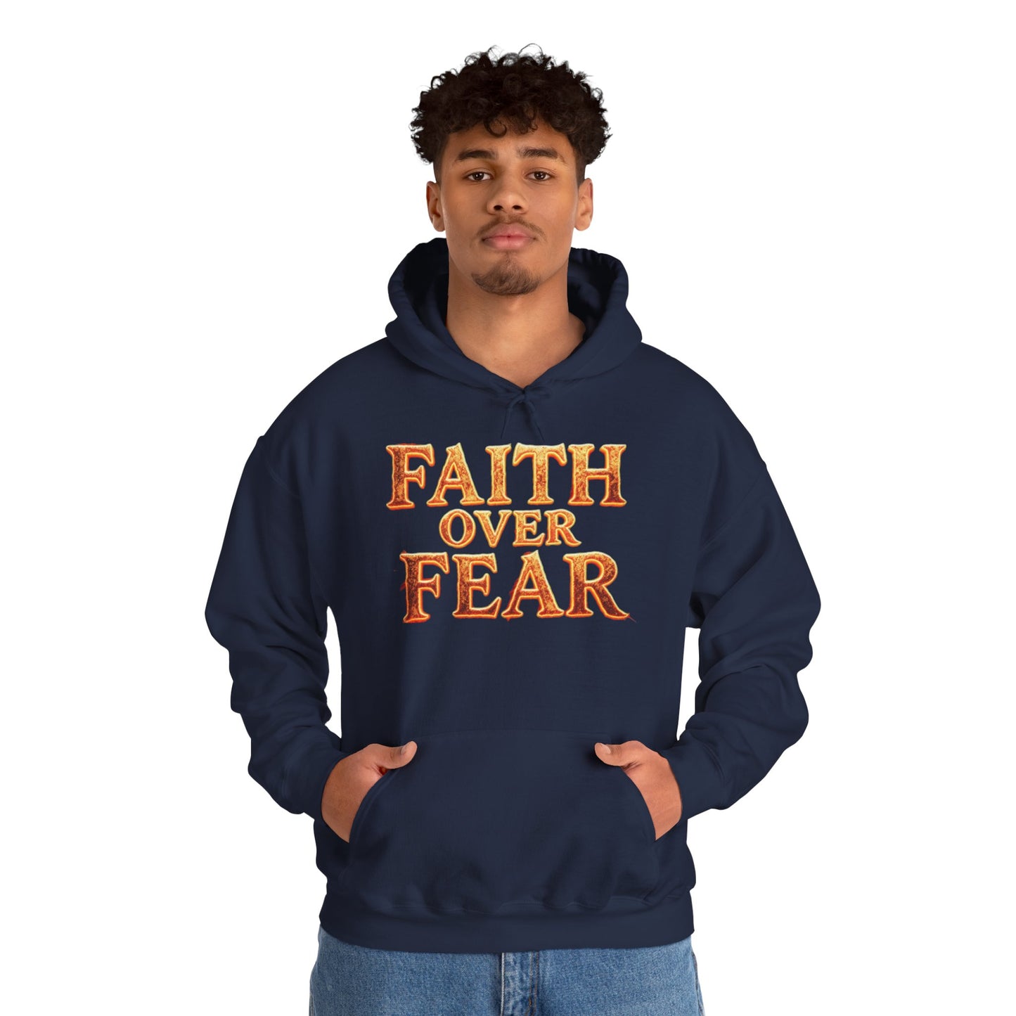 Faith Over Fear Hoodie Pullover - Christian Streetwear | Loom Noir