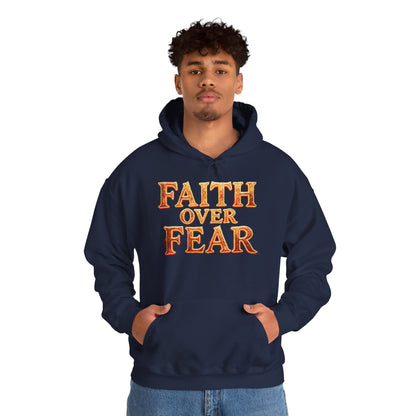 Faith Over Fear Hoodie Pullover - Christian Streetwear | Loom Noir