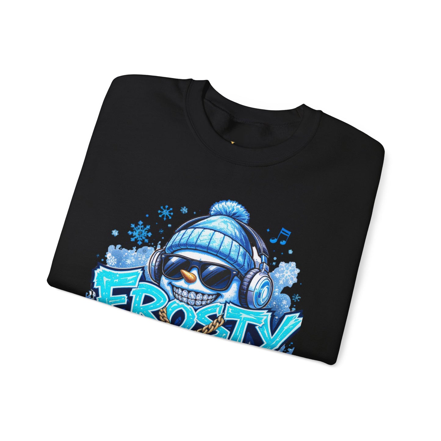 Frosty Flow Sweatshirt - Unisex Snowman Crewneck | Loom Noir